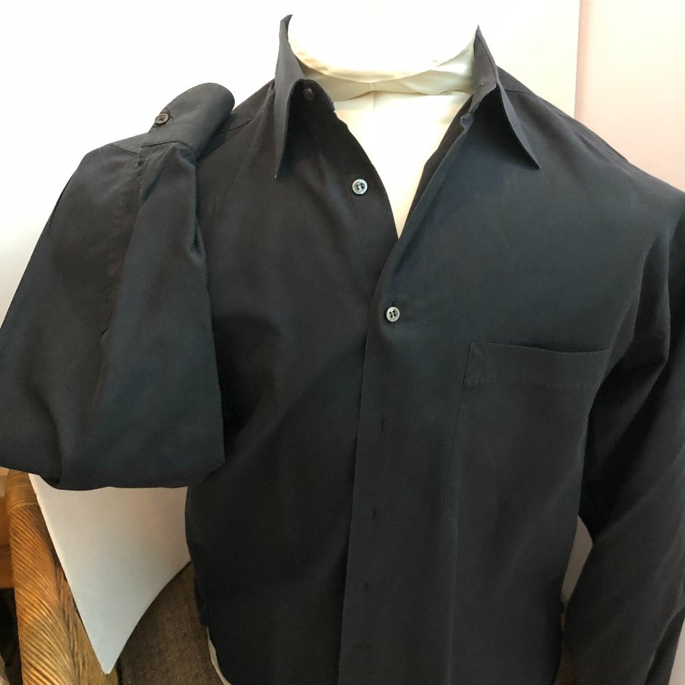 Nieman Marcus Lorenzini  made in Italy Black Dress Shirt   Size 16  large